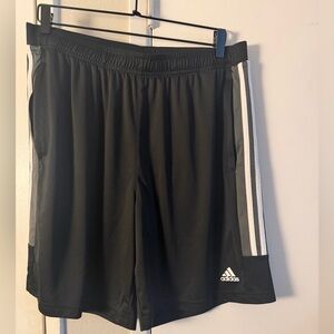 Adidas Men's Black and White Athletic Shorts